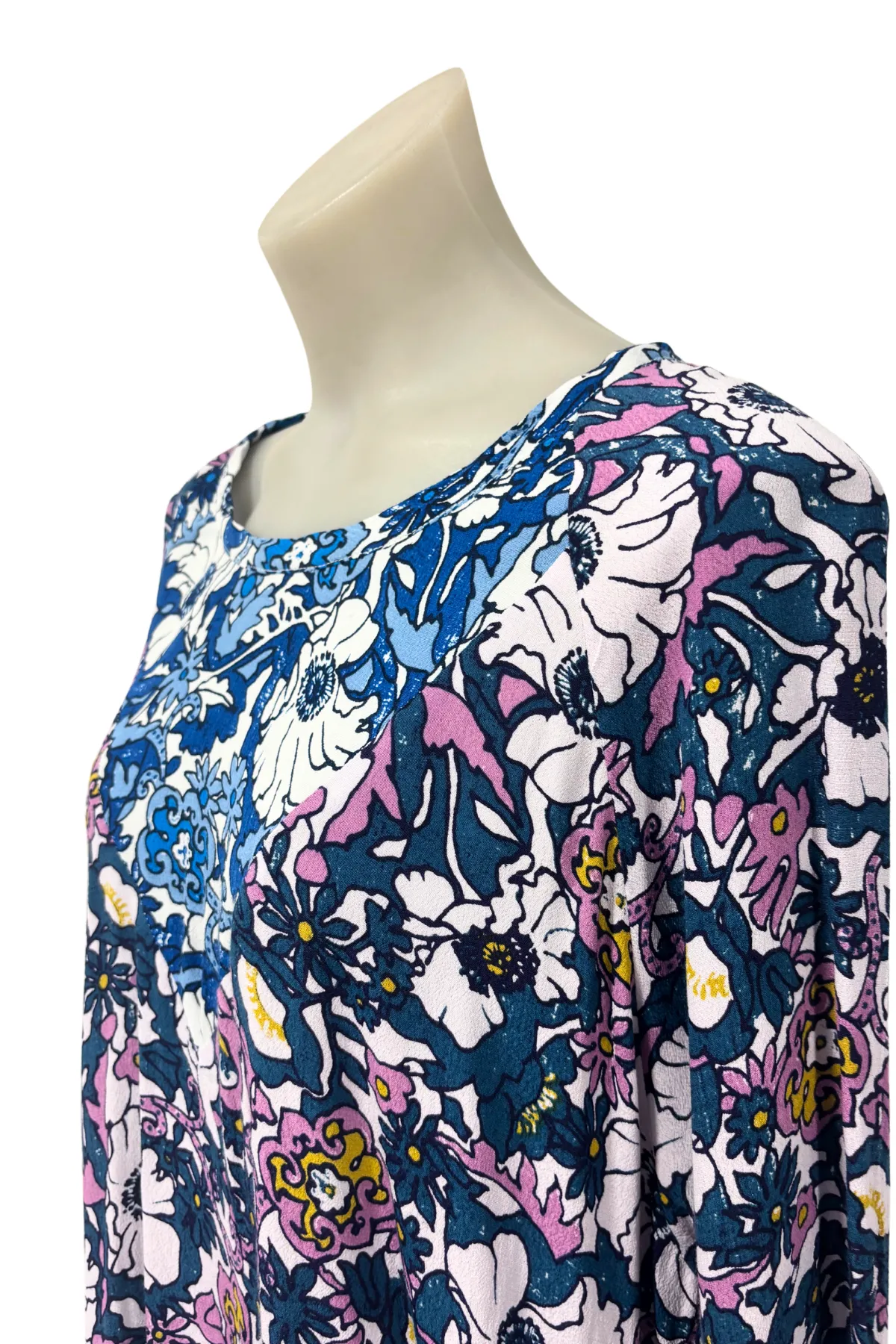 New Lands NZ made two tone floral blouse, 12
