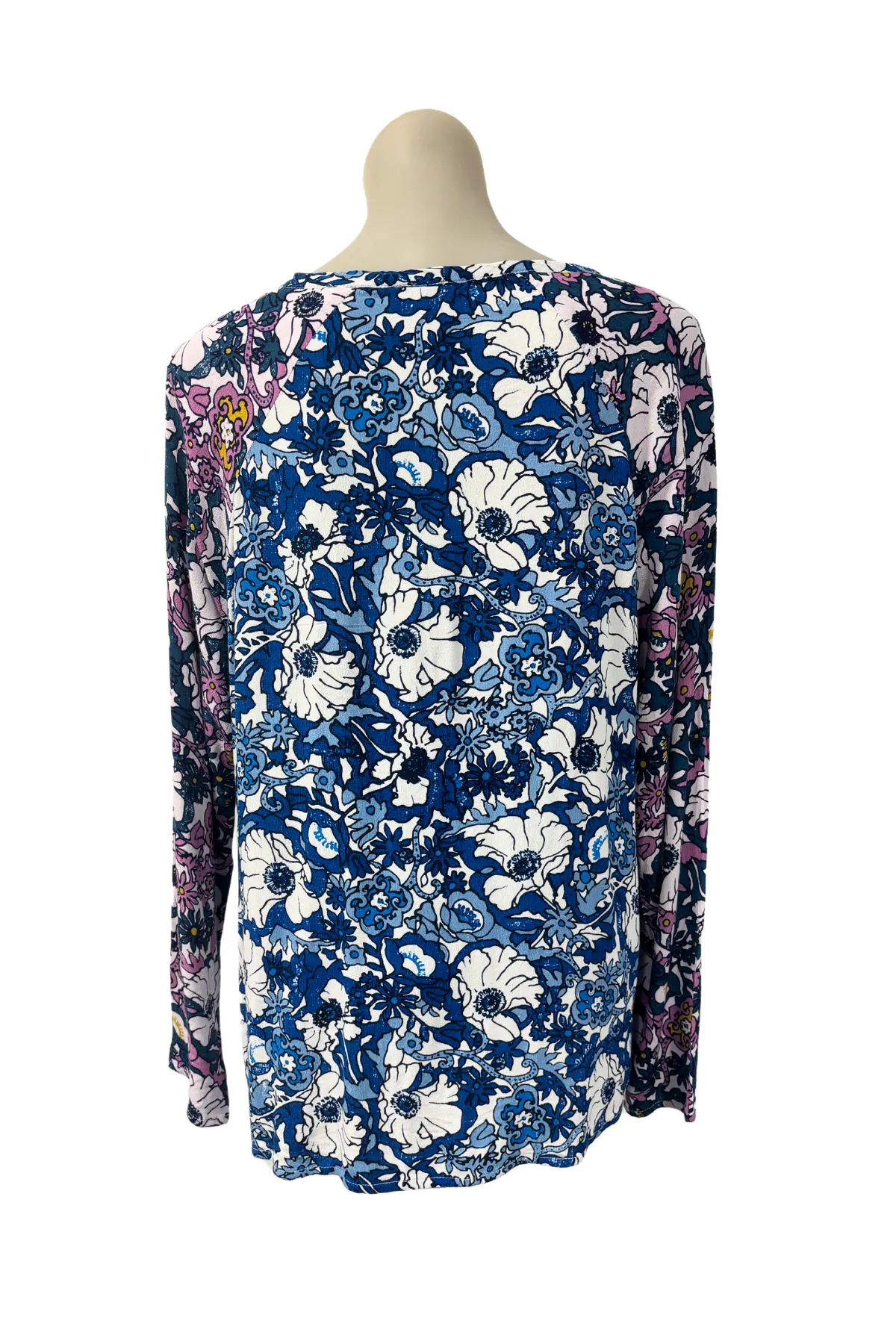 New Lands NZ made two tone floral blouse, 12