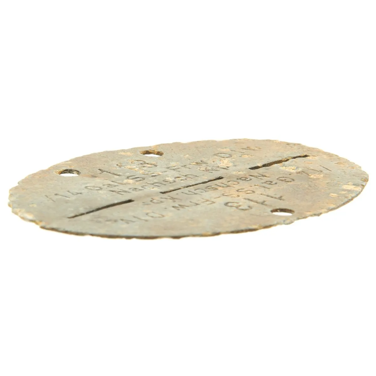 Original German WWII SS Identity Disc Dog Tag - 14th Waffen Grenadier Division Supply Company - No. 113