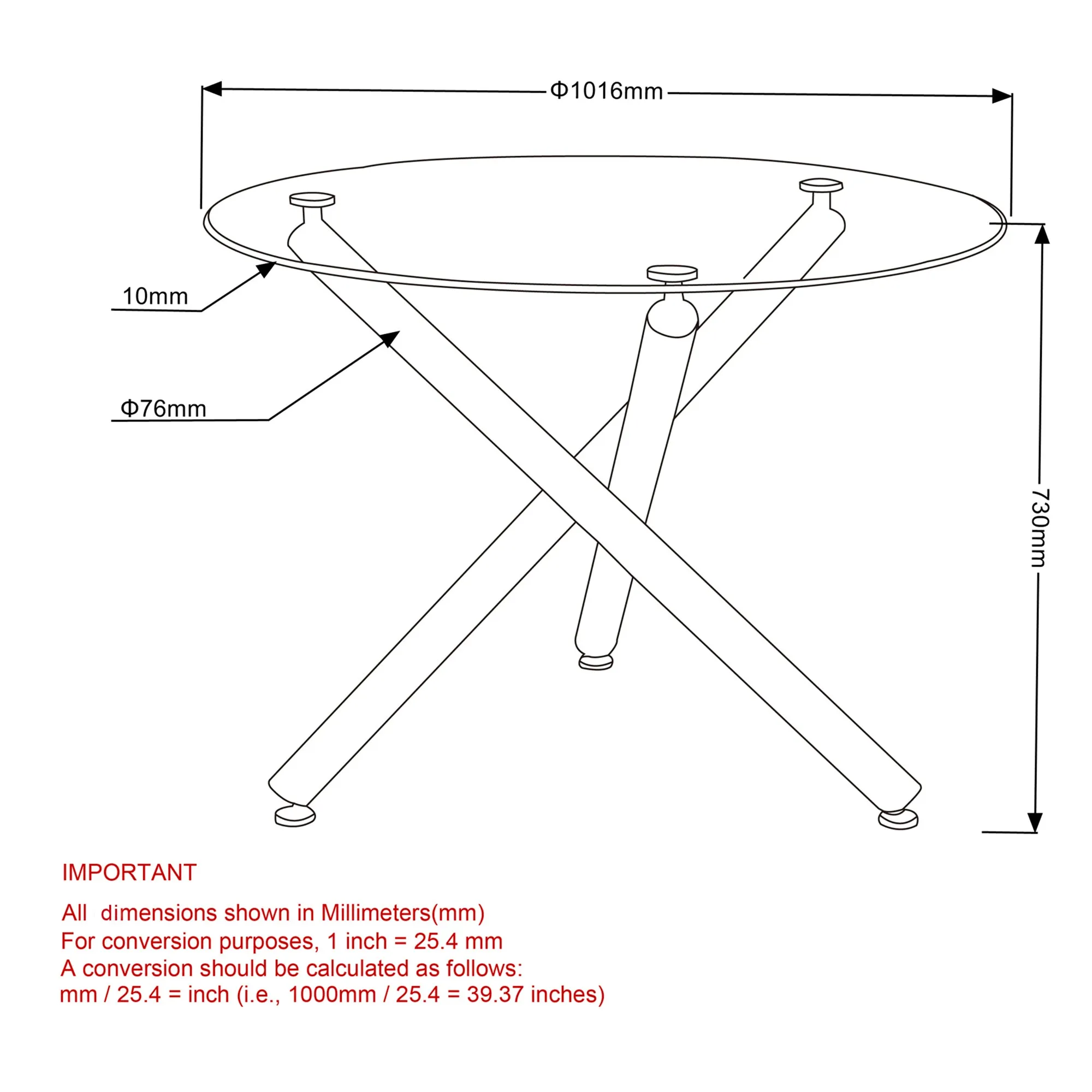 Round Glass Dining Table Rocca Walnut