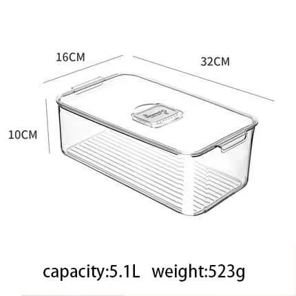 Transparent Refrigerator Food Storage Containers with Drainer