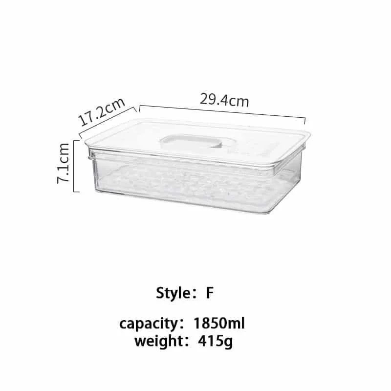Transparent Refrigerator Food Storage Containers with Drainer