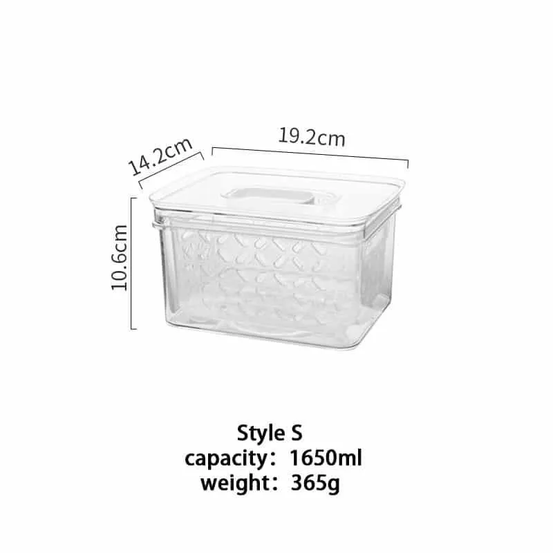 Transparent Refrigerator Food Storage Containers with Drainer