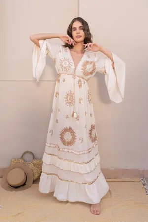 White Zarah Boho Sun Maxi