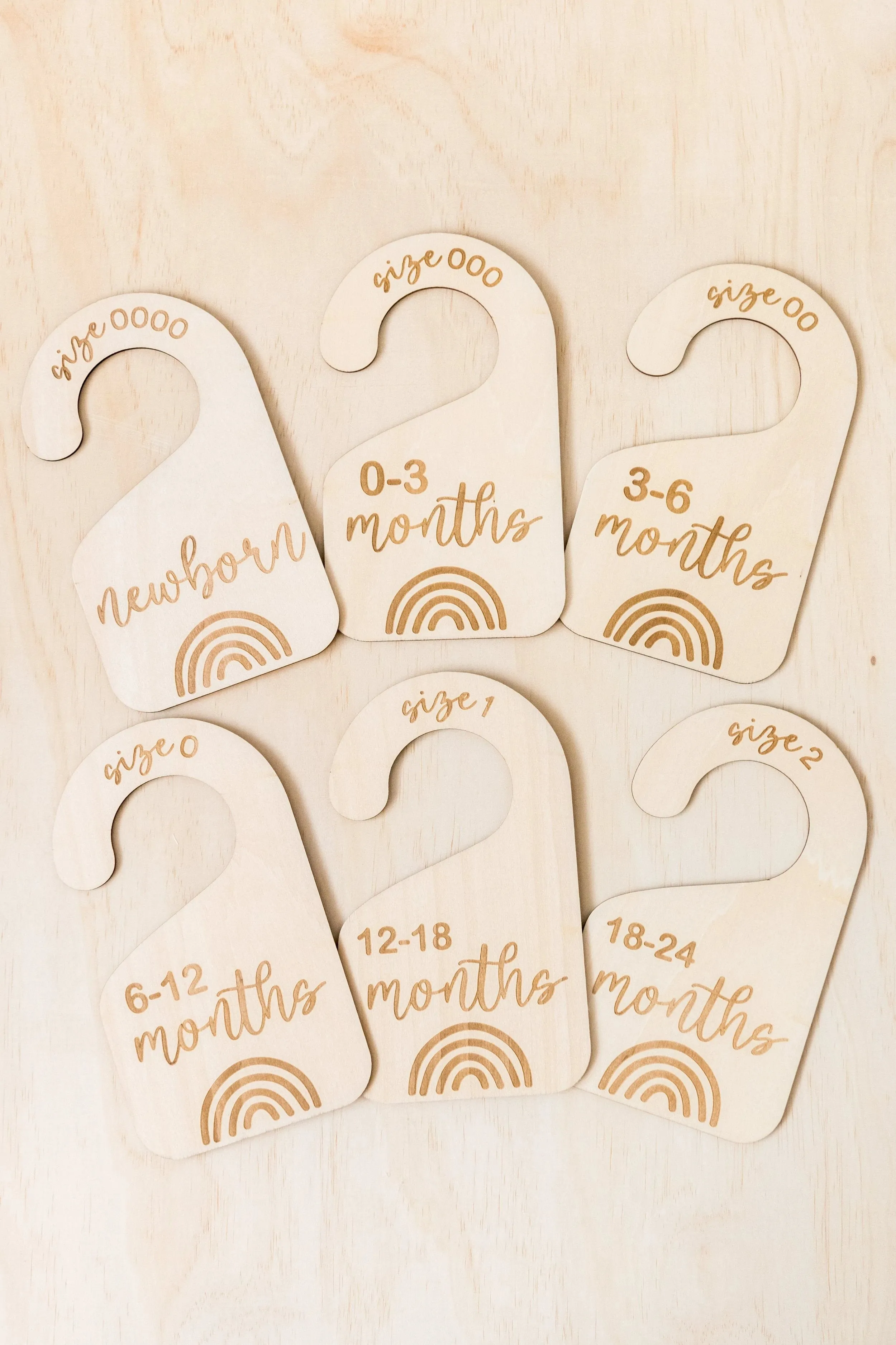 Wooden Wardrobe Size Dividers - Rainbow