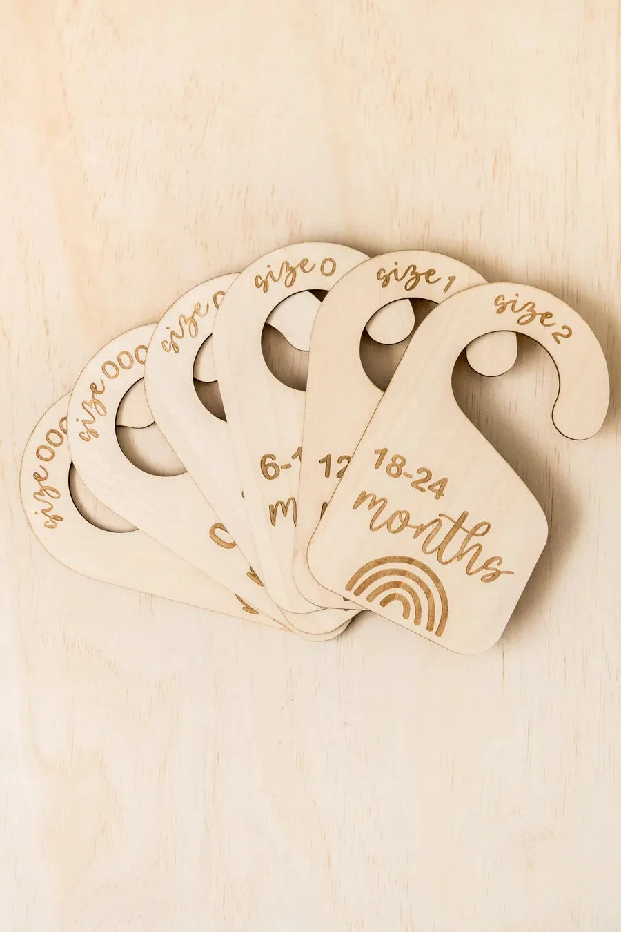 Wooden Wardrobe Size Dividers - Rainbow