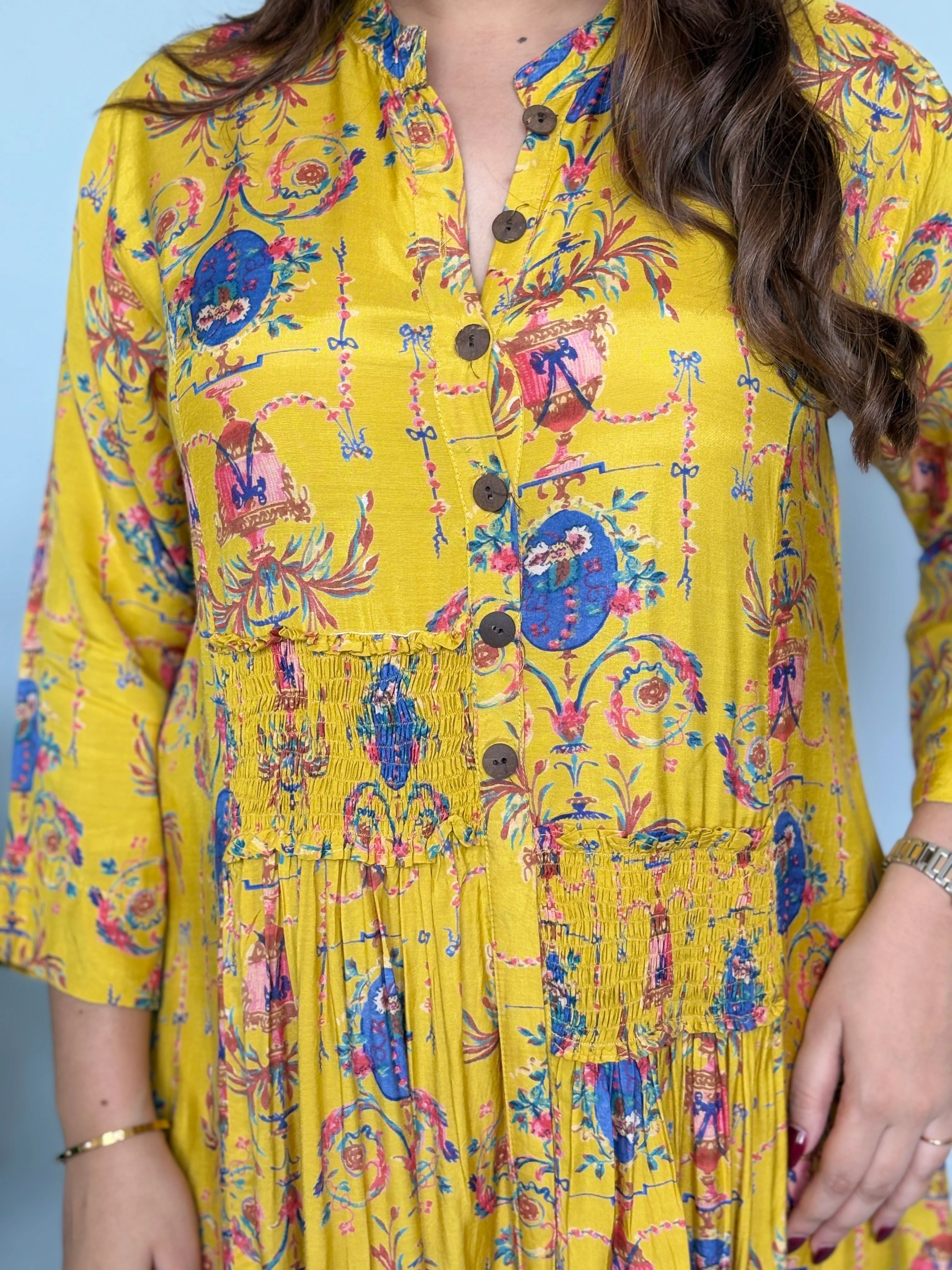 Yellow printed Voluminous Set